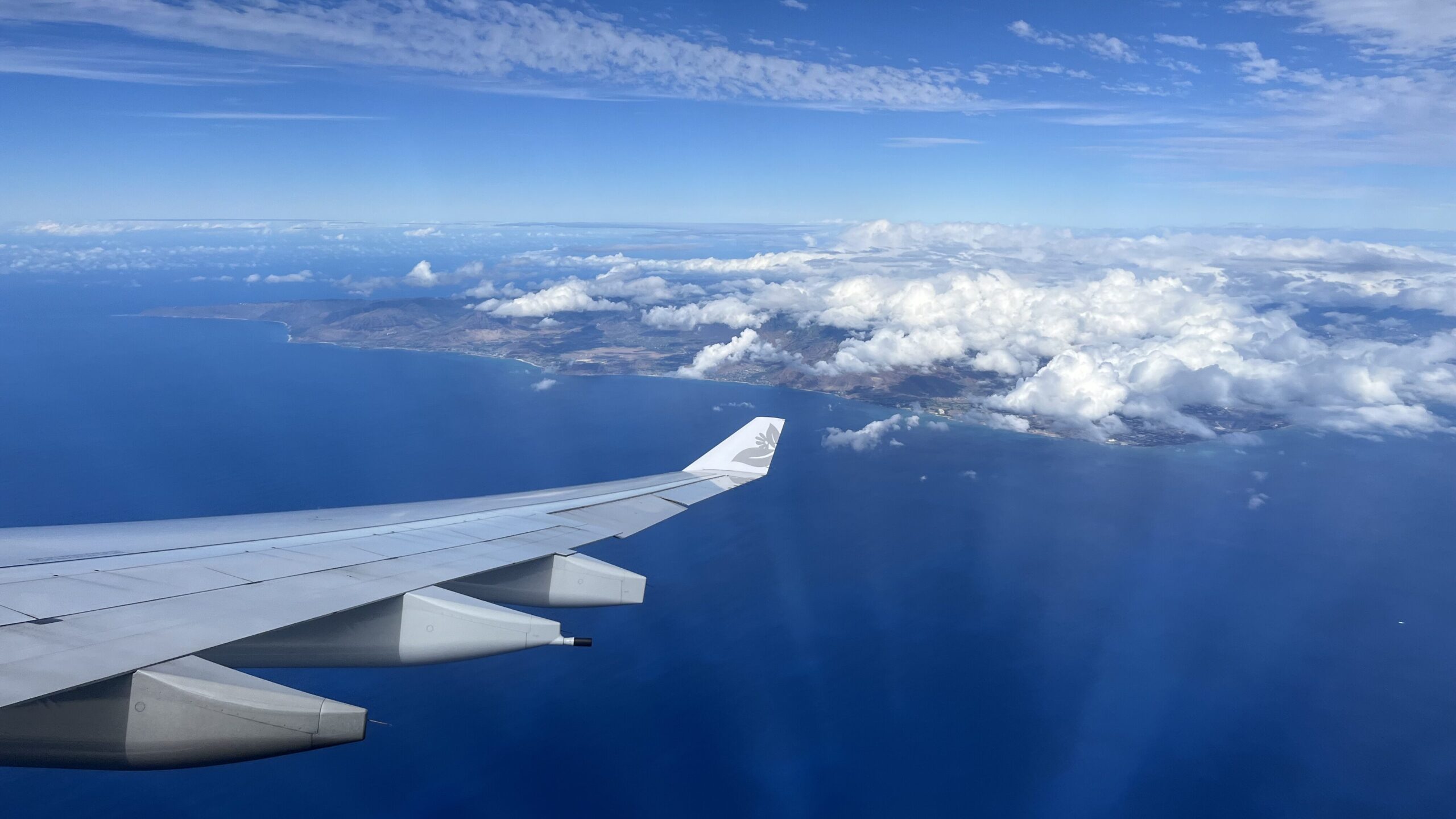 飛行機から見たハワイです。